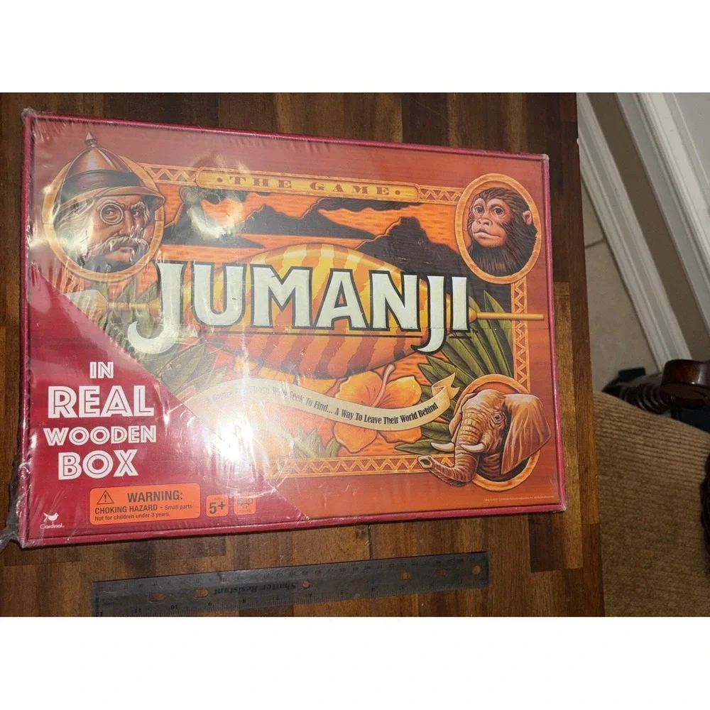 Jumanji the Game Real Wooden Box Edition of the Classic Adventure Board Game‎